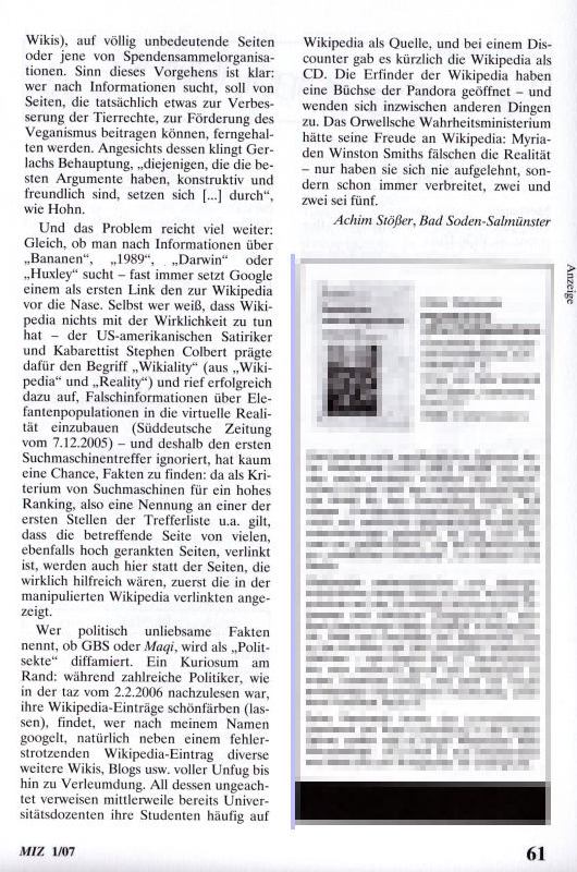 Wikipedia: Wo der Mob regiert 61