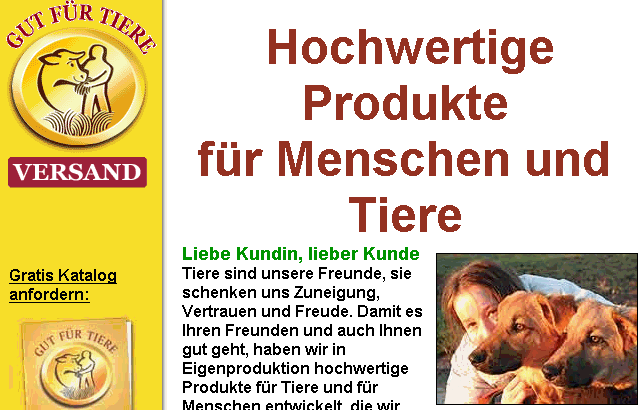Gut für Tiere-Webseite